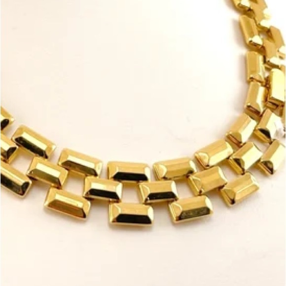 Vintage Avon Chunky Chain Necklace Tile gold link AVON gold tone 18" - Picture 7 of 13